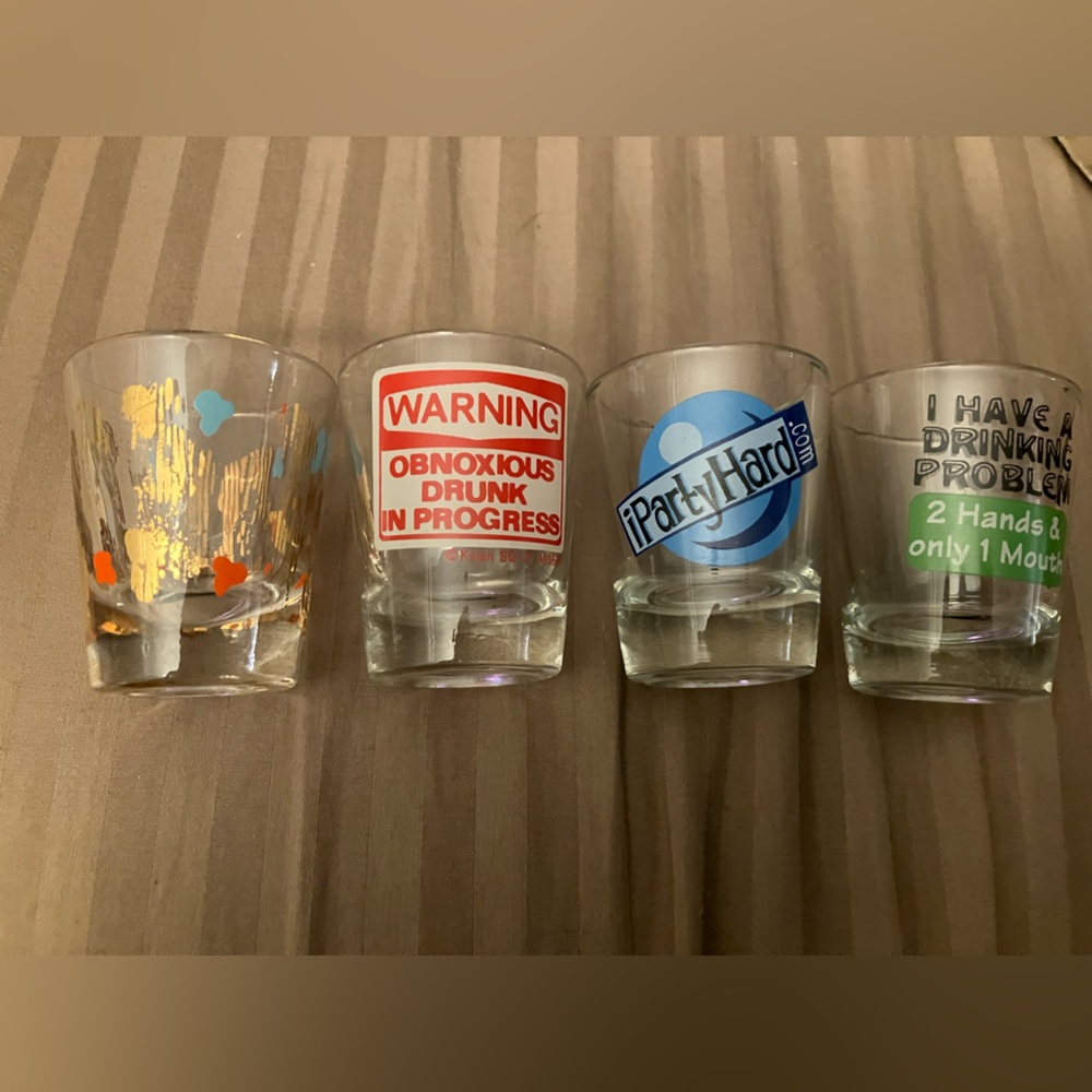 Set of Fun Shot Glasses with Colorful Designs
